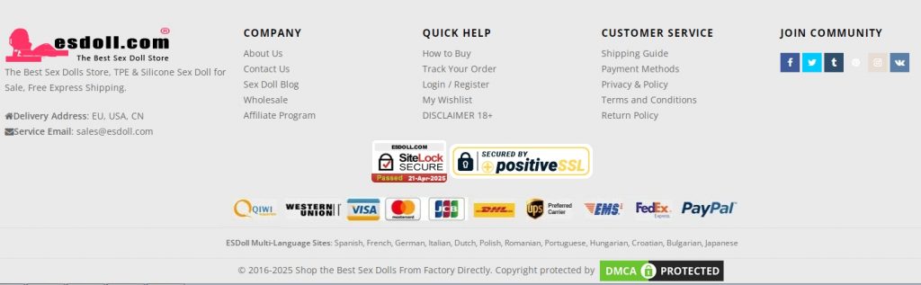 Which Are Sex Dolls For Sale Sites Of ESDoll Brand?